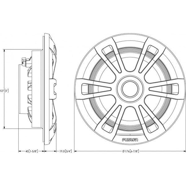 Fusion EL-F651SPG 6.5" RGB Lighting Shallow Mount Speaker (pair) - Grey