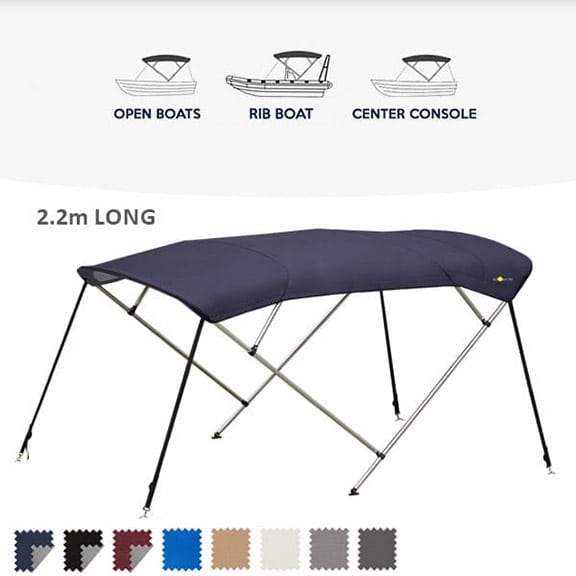 4 Bow Open Boat Bimini - 4 sizes in 8 colours