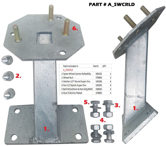 Quintrex Spare Wheel Carrier to suit I beam alloy Trailers