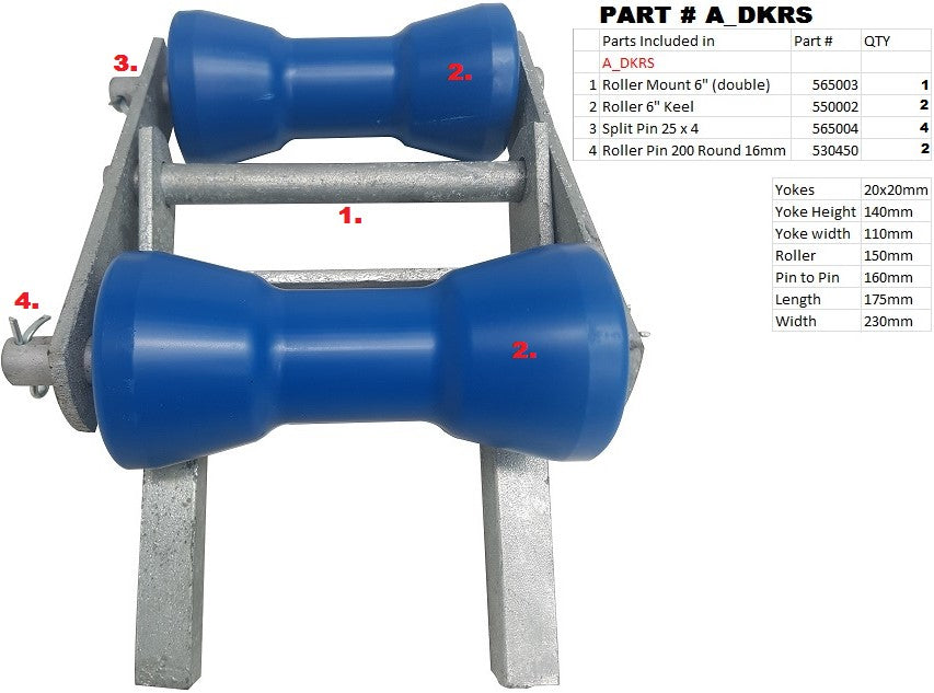 Quintrex Double Keel Roller Assembly – Hunts Marine