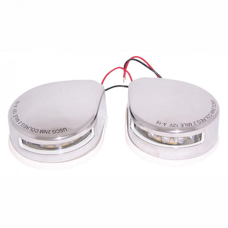 LED Bow Mount Port and Starboard Navigation Lights - Stainless Steel