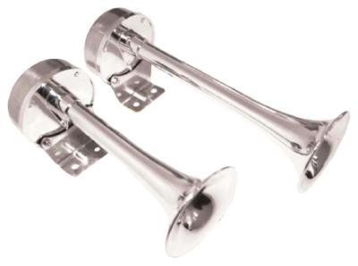 12v Dual Chrome Trumpet Horn