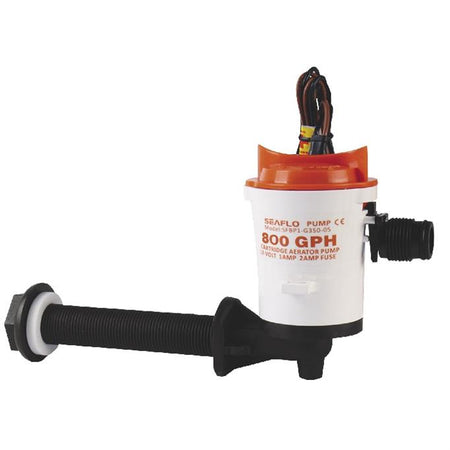 SeaFlo 12V 800GPH Live Bait Tank Pump - Angled