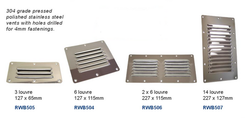 Stainless Steel Louvre Vents - 4 Sizes
