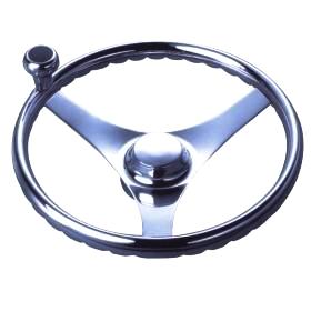 Stainless Steel Three Spoke Steering Wheel - 2 Sizes