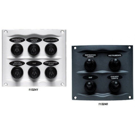 BEP Switch Panel 4 and 6 Way with Fuses - Black or White